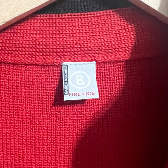 Bogner Fire Ice Jacket Womens Medium Full Zip Knit Red Wool Blend Ski Snow - Picture 5 of 8